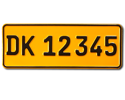 08. Danish plate short, 300 mm yellow reflective